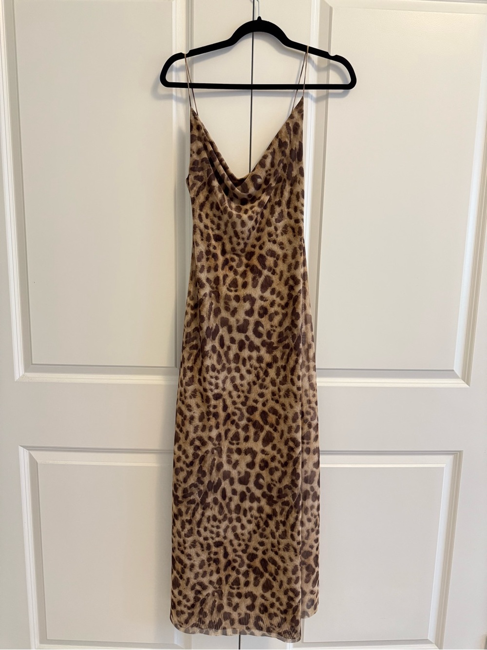 Zara Brown Leopard Slip Midi Dress